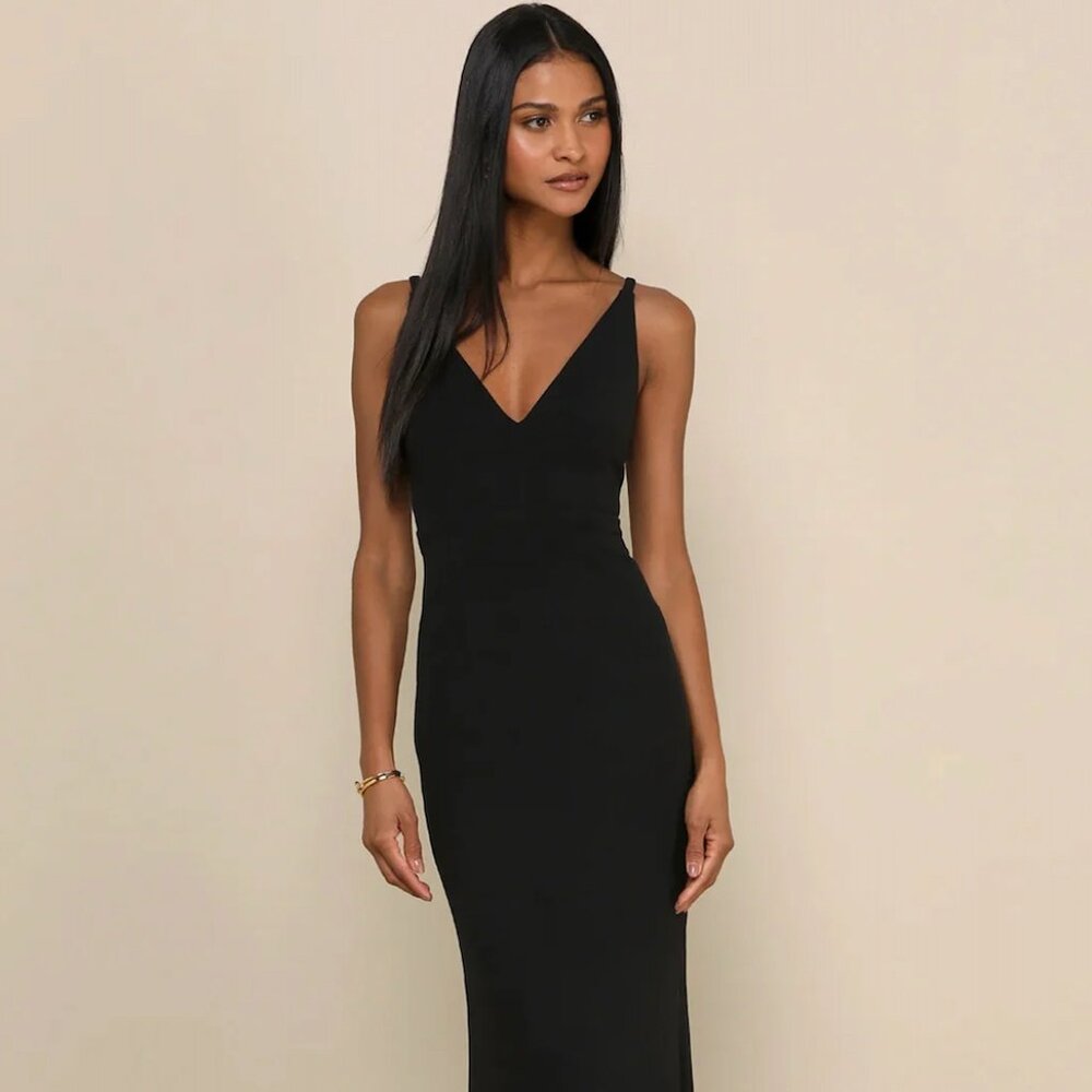 Lulu's Melora Sleeveless Maxi Dress (Black)